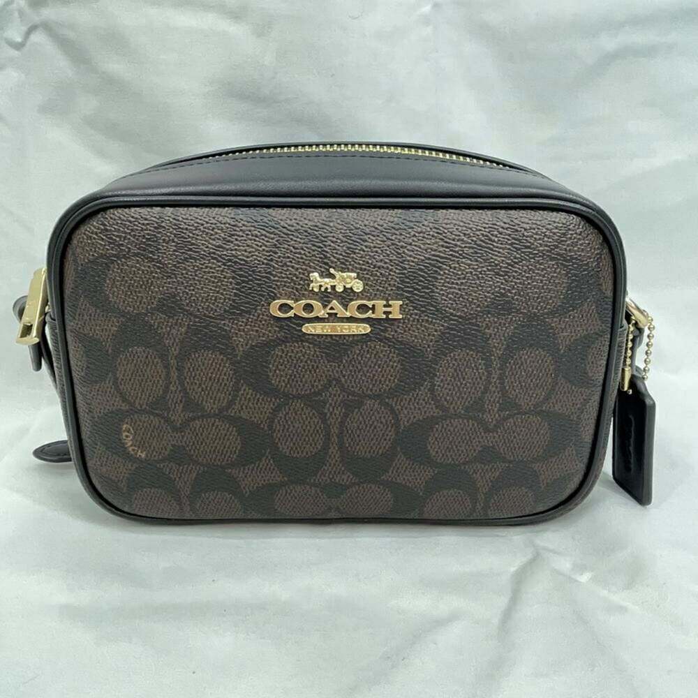 COACH Signature Coated Canvas Mini Jamie Camera Bag Shoulder Brown